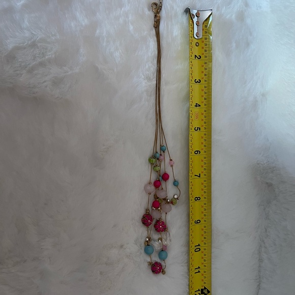 Fun Multi Color Three Stand Necklace - Picture 3 of 3
